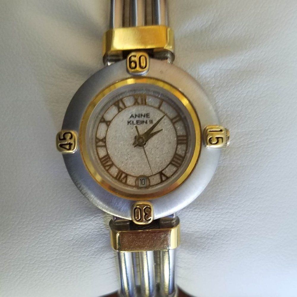 Anne Klein Two Tone Quartz Watch Works fits 6 1/2" Wrist
